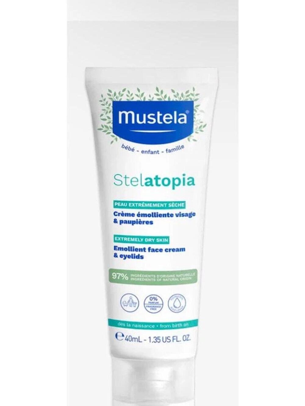 Open Box - Mustela Stelatopia Extremely Dry Skin Face Cream & Eyelids 1.35 oz